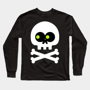 Skull Crossbones Emoji Long Sleeve T-Shirt